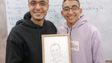 صورة طالب الصف الثاني الإعدادي إياد أمجد موهبة صاعدة وواعدة في الرسم