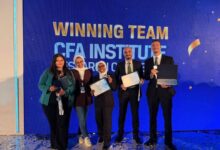 صورة طلاب تكنولوجيا الإدارة بالجامعة الألمانية يحصدون المركز الثاني في مسابقة CFA المحلية