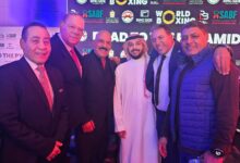 صورة وزير الشباب والرياضة في ختام التجارب المصرية السعودية للملاكمة