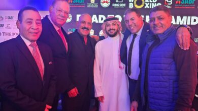 صورة وزير الشباب والرياضة في ختام التجارب المصرية السعودية للملاكمة